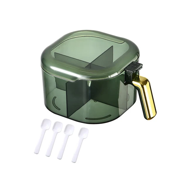 Fashionable Maxbell Spice Storage Container Kitchen Storage Tool Clear for Dining Room Kitchen Green Versatile