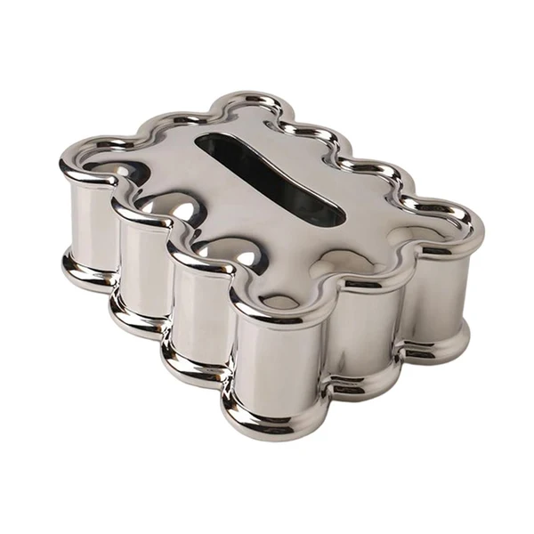 User-Friendly Maxbell Elegant Tissue Dispenser Box Decor Stylish Square for Vanity Table Desk Car Argent Flexible