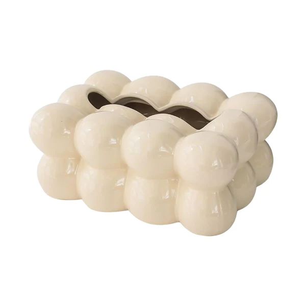 Next-Generation Maxbell Egg Shaped Tissue Boxes Holder Storage Box Ceramic Chic for Hotel Room Decor White Efficient