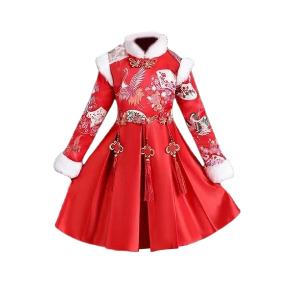 Reusable Maxbell Chinese Traditional Girls Dress Windproof for Cosplay Costume Lunar New Year 110cm Dependable
