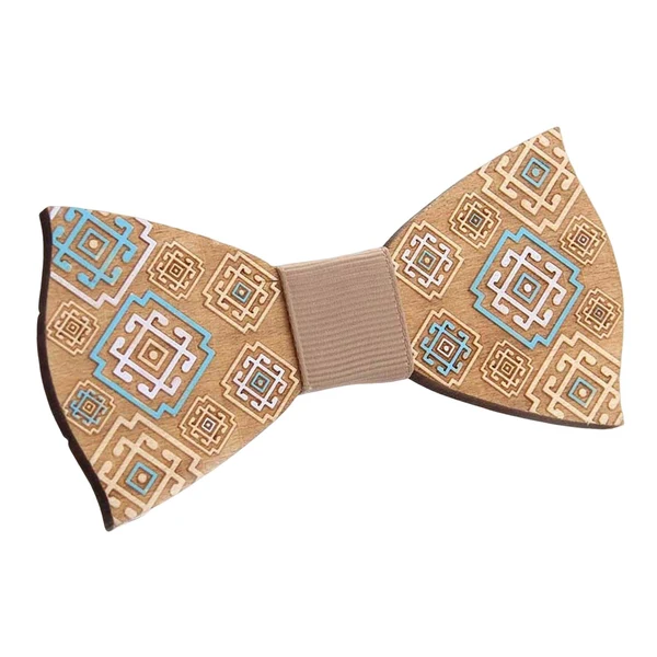Next-Generation Maxbell Wood Bow Tie Decoration Men Fashion for Birthday Festival Wedding Window Pattern Casual