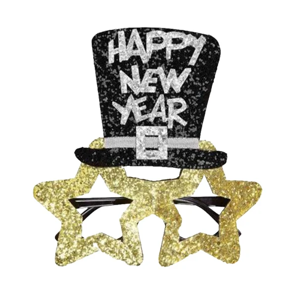 High-Quality Maxbell Happy New Year Eyeglasses Eyewear Glitter for New Year'S Eve Party Favors Aureate Breathable
