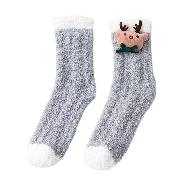 Elite Maxbell Women Crew Socks Fleece Socks Comfortable Winter Thermal Socks Daily Wear Dark Gray Stylish