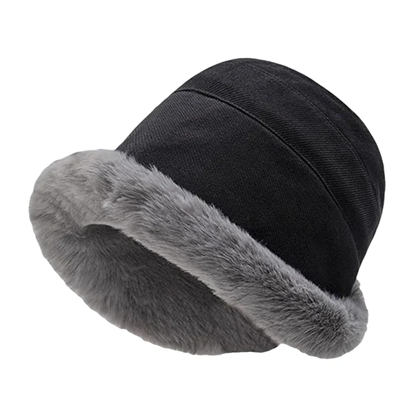 Safe Maxbell Autumn Winter Bucket Hat Fisherman Cap Fashion Warm Comfortable Solid Color Black Effective