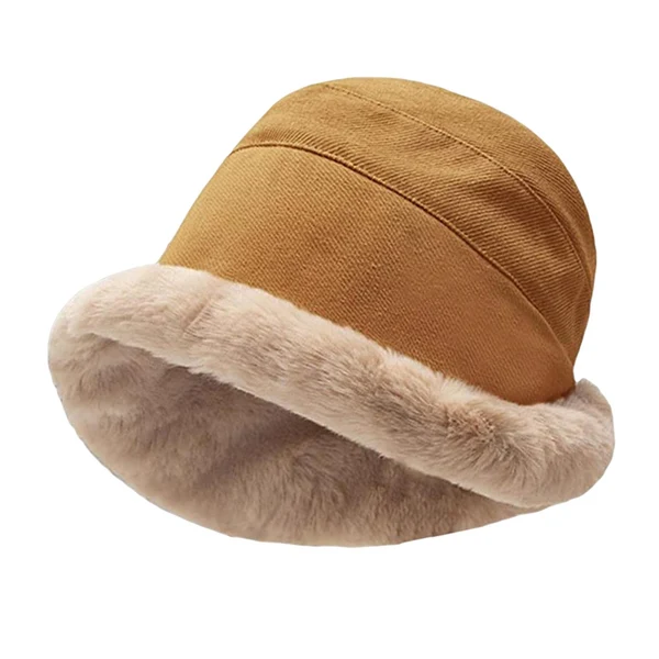 Classic Maxbell Autumn Winter Bucket Hat Fisherman Cap Fashion Warm Comfortable Solid Color Caramel Smooth