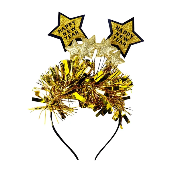 Effective Maxbell Happy New Year Headband Creative Hair Hoop for Halloween Dress up Women Man Aureate Genuine
