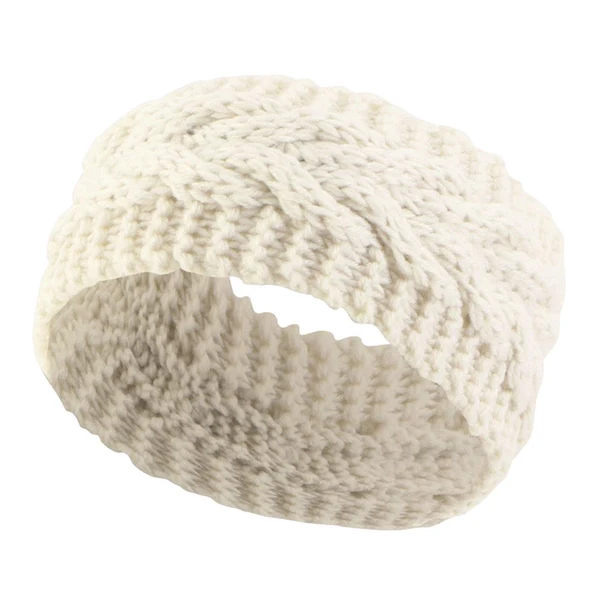 Contemporary Maxbell Elastic Knitting Headband Headwear Thick Hair Bands for Girls Women Workout Beige Fine