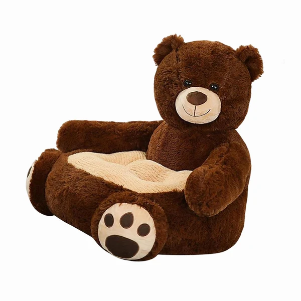 Elegant Maxbell Kids Sofa Seat Soft Cushion Plush Sofa Armrest Chair for Bedroom Decor Bear Solid