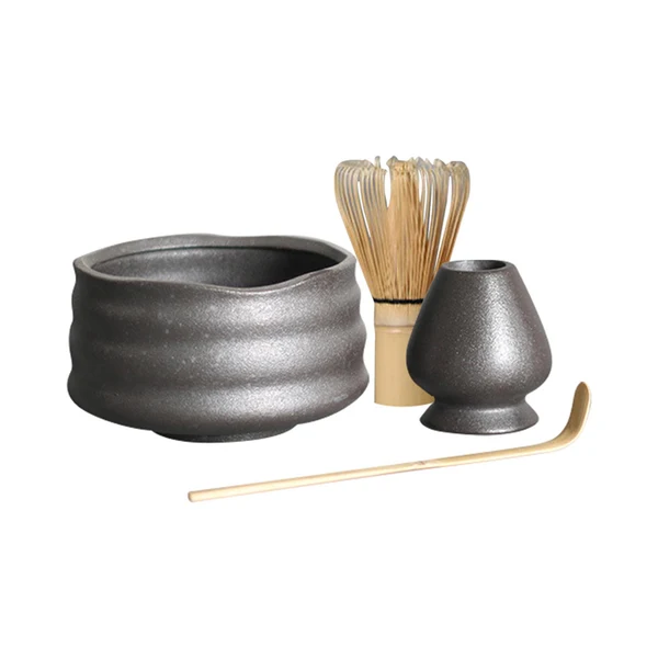 Trendy Maxbell Handmade Matcha Set Traditional Tea Ceremony for Tea House Kithen Restaurant Black Smooth
