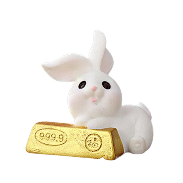 Stylish Maxbell Lovely Rabbit Ornament Statue Handmade Resin for Window Living Room Desktop Style B Safe