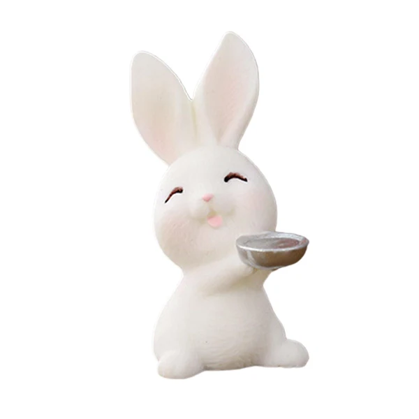 Classic Maxbell Lovely Rabbit Ornament Statue Handmade Resin for Window Living Room Desktop Style F High-Quality