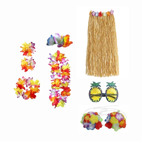 Breathable Maxbell hawaiian Skirt Costume Set Fancy Dress Luau National Dress Cosplay 80cm Brown Reliable