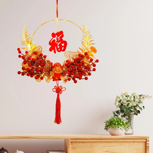 Long-Lasting Maxbell Chinese New Year Garland Home Decoration Scene Layout Door Hanging Style B High-Grade