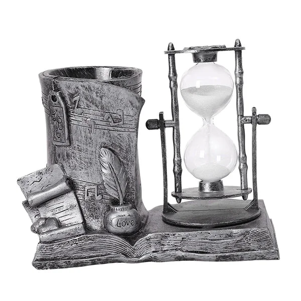 Natural Retro Style Pencil Holder Hourglass Sand Timer Sandglass Table Birthday Genuine