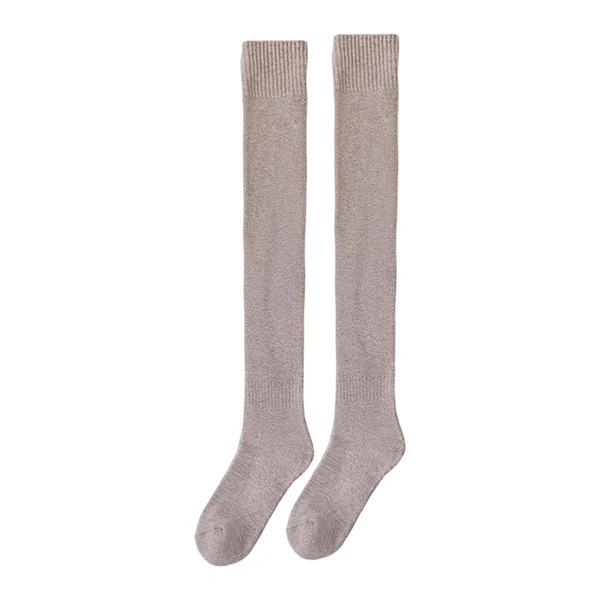 Environmentally Friendly Maxbell 50cm Winter Over Knee Long Socks Women Long Stockings Warm Thigh High Socks Light Gray Consistent