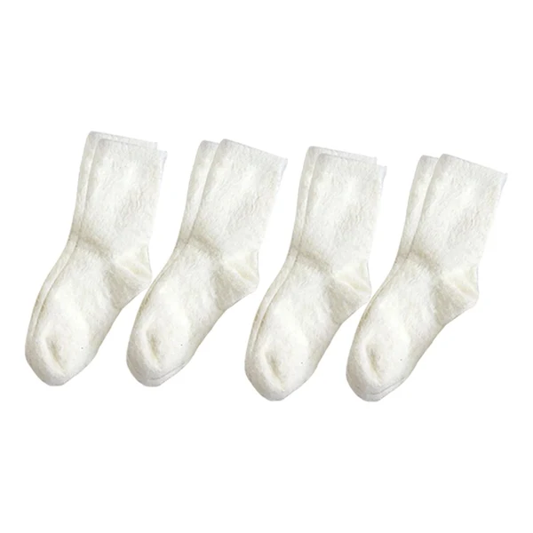 Minimalist Maxbell 4 Pair Women Socks Warm Thermal Cold Weather Autumn Winter Fashion white Green