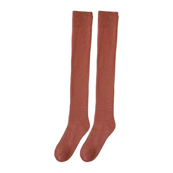 Solid Maxbell 50cm Winter Over Knee Long Socks Women Long Stockings Warm Thigh High Socks Orange Enhanced