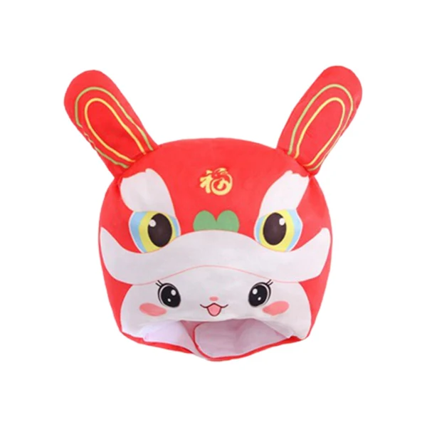 Elegant Maxbell Lion Rabbit Plush Hat Creative Adult Kids Gift for Festival Cosplay Solid