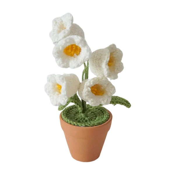 Casual Maxbell Hand Woven Artificial Flowers Ornament Gift for Friends Table Centerpieces White Authentic