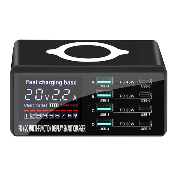 Fashionable Maxbell 9 in 1 110W 8 Port USB fast charge Multiport USB Charger USB Hub EU Convenient