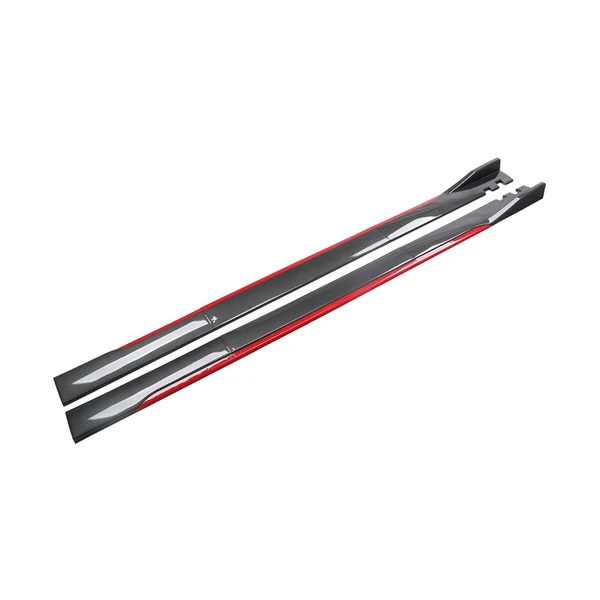 Dependable Maxbell Car Side Skirts Extension Easy to Install Premium Carbon Fiber Red Authentic