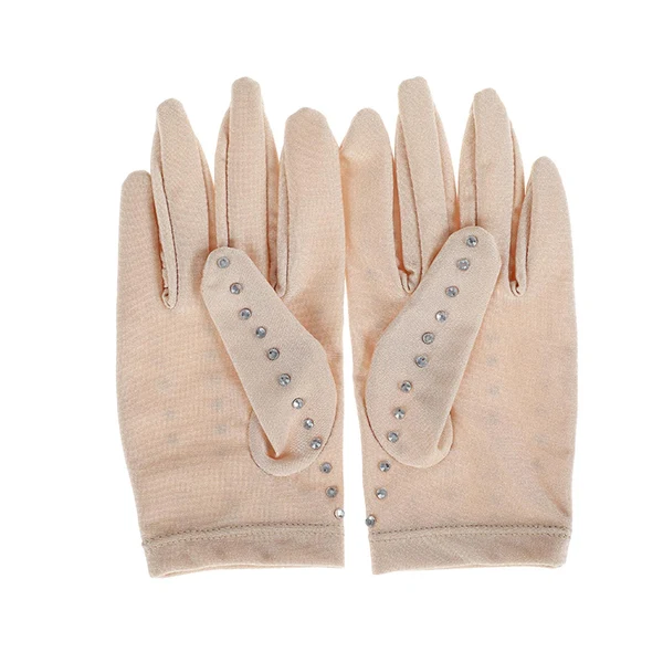 Professional Maxbell Women Figure Skating Gloves Girls with Rhinestones for Show Competition L Classic