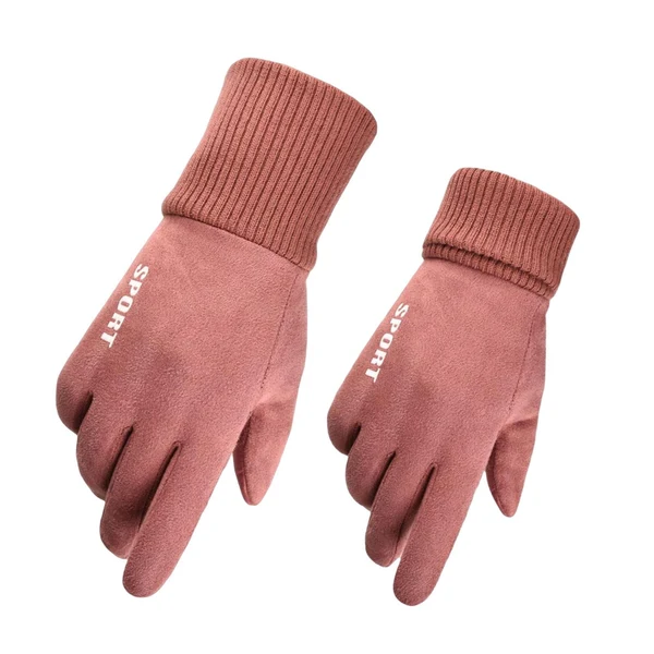 User-Friendly Maxbell Winter Warm Sports Gloves Suede Anti Slip for Running Skating Cold Weather Women Pink Elite
