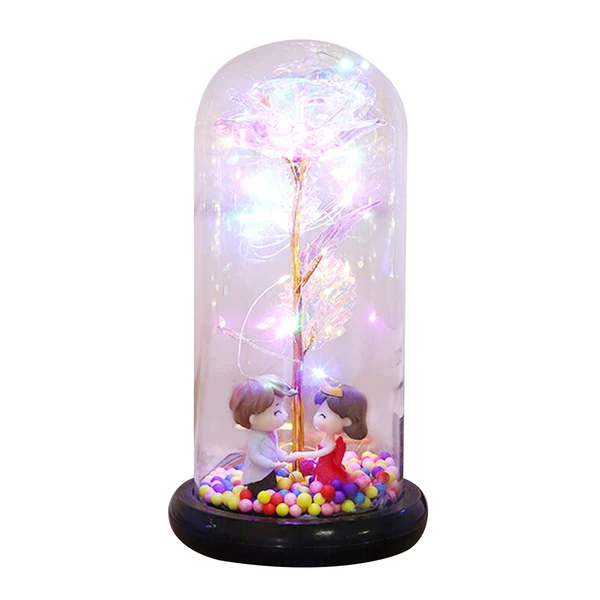 Exceptional Maxbell Luxury Artificial Flower with Glass Cover Handmade for Mom Women Wife Decor Colorful White Fine Crafted