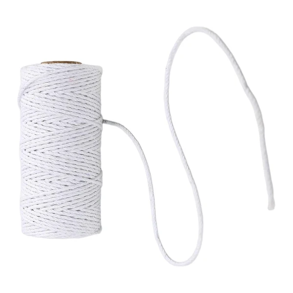 Fine Maxbell 100 Meter Roll Macrame Cord Rope Packing String for Wedding Cooking Bohemia White Long-Lasting