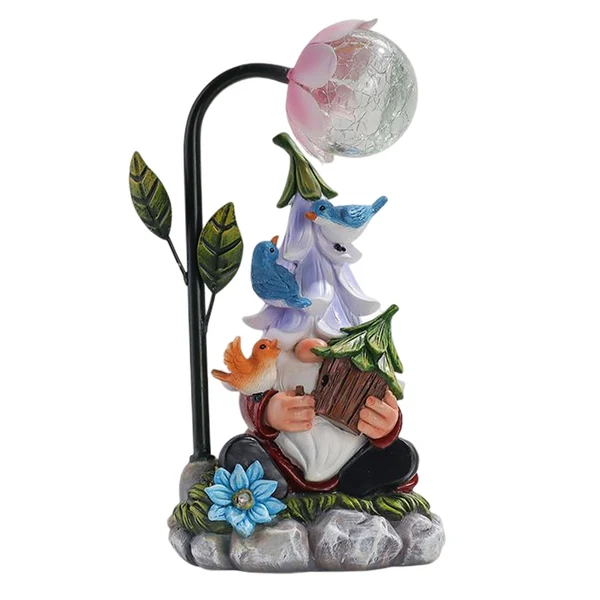 Pure Maxbell Solar Statue Light Cute Sculpture Ornament Solar Powered Lamp for Backyard Bird House Sustainable