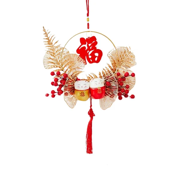 Powerful Maxbell Chinese Wreath Hanging Garland Adornment New Year Decoration for Decor Style D First-Class