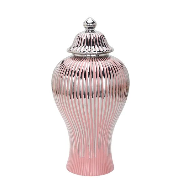 Certified Maxbell Porcelain Ginger Jar Temple Jar Storage Office Desk Ceramic Flower Bud Vase 20cmx42cm Solid