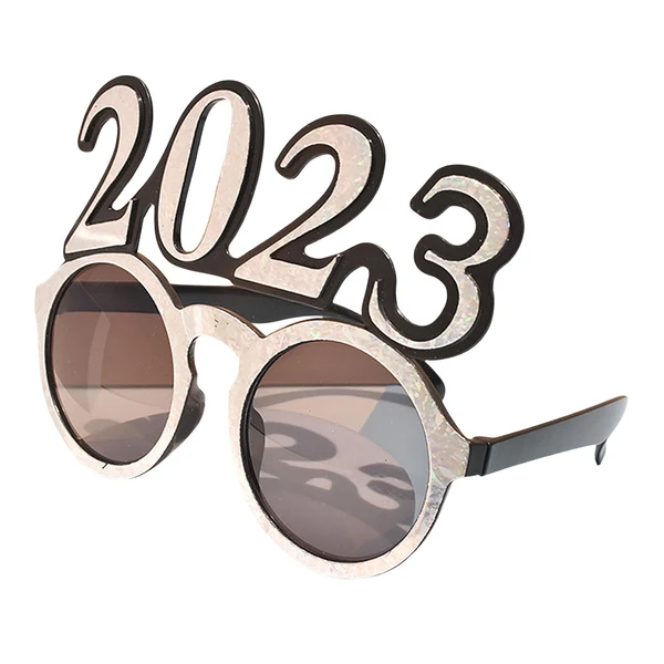 Pure Maxbell New Year Photo Glasses Decorations Photo Prop for Adults Kids Celebration Argent Relaxed