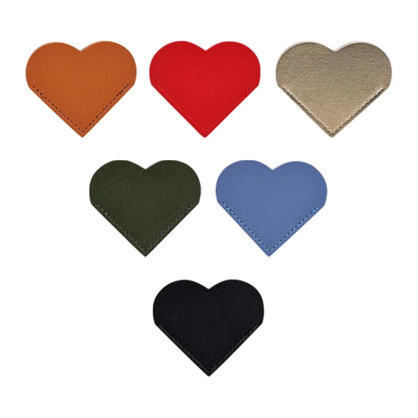 Easy-to-Use Maxbell 6x PU Leather Heart Bookmarks Book Markers Birthday Gift Book Lovers Style A Versatile
