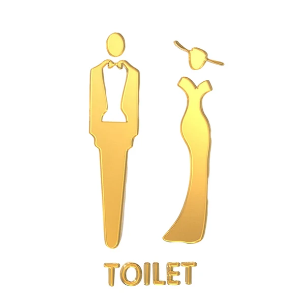 Practical Maxbell Male and Female Bathroom Door Signage Decor Unisex Acrylic for Business Golden Verified