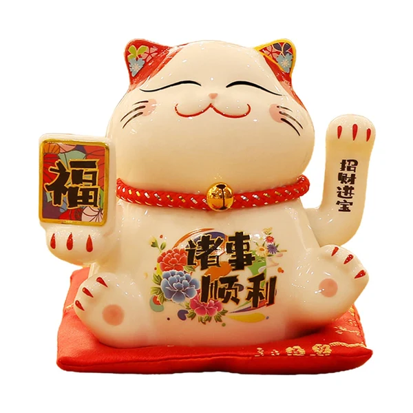 Recyclable Maxbell Chinese Cat Ornaments Ceramic Statue for Yard Bedside Table Desktop Ornament Style C Stylish