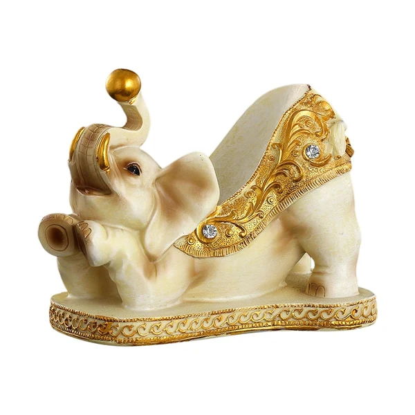 Practical Maxbell Maxbell Elephant Figurine Resin Statue Sculpture Decor Art Craft Bottle Rack Holder Beige Superior