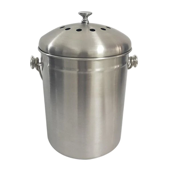 Carefully Designed Maxbell Recycle Bin Garbage Can Round Stainless Steel for Picnic Camping Secure