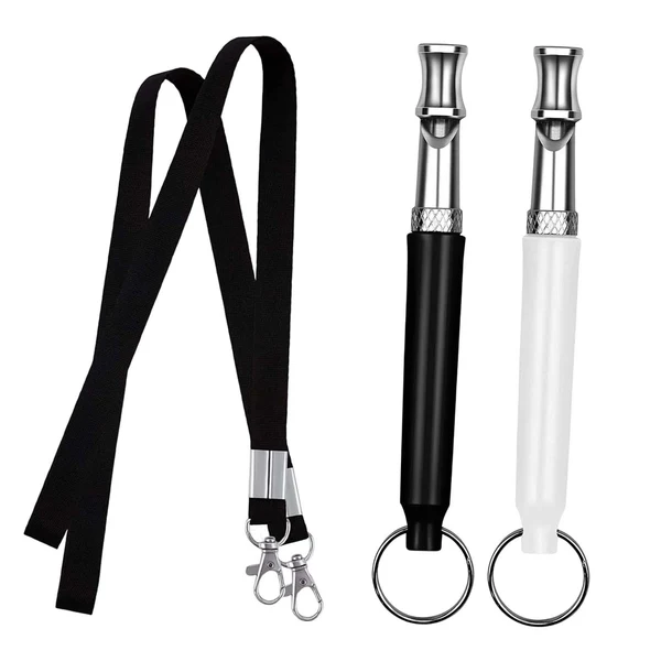 Lightweight Maxbell Dog Whistle Stainless Steel Portable for Dogs Training Call Back Puppy Black And White High-Grade