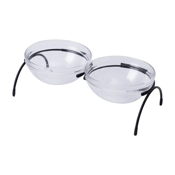 Luxury Maxbell Portable Dog d Bowls Double Glass Bowls Pet Dishes Drinker for Puppy Black Durable