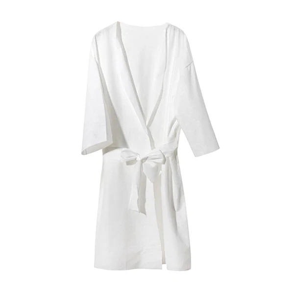 Innovative Maxbell Womens Disposable Bathrobe with Waist Belt Wrapper Loose for Traveling High-Quality
