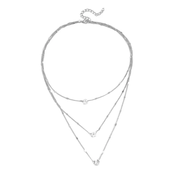 Genuine Maxbell Multilayer Pendant Layering Chain Decorate for Anniversary Party Girls Argent Convenient
