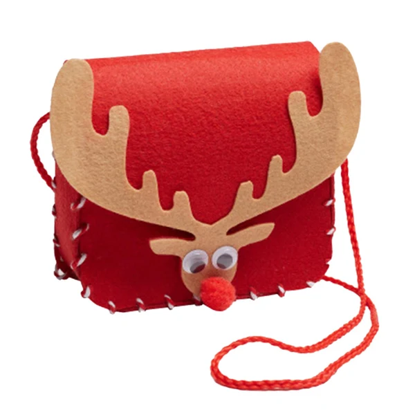 Trusted Maxbell Lovely DIY Shoulder Bag Making Kit Sewing Hand Bag Small for Women Holiday Red Elks High-End