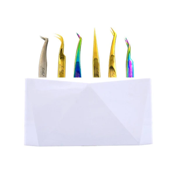 Powerful Maxbell Eyelash Extension Tweezers Display Stand 6 Holes Measure 6x3x3inch Stylish Pink Healthy