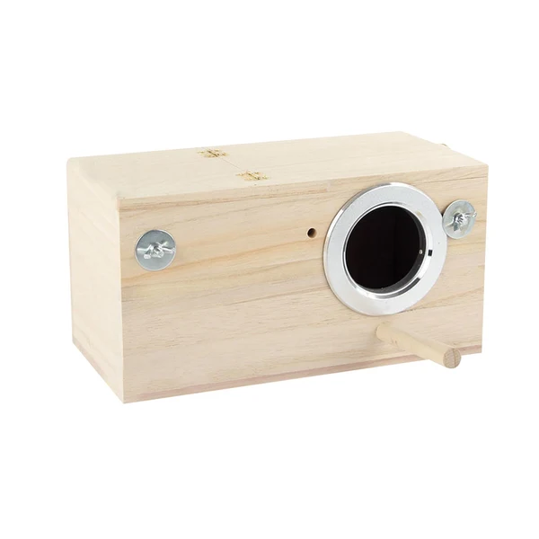 Fast Maxbell Wood Parrot Nest Birds Breeding Box Parrot Hatching House with Perch Durable L Right Opening Practical