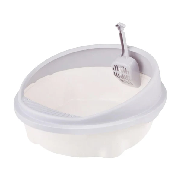 Easy-to-Use Maxbell Open Litter Box Toilet Durable W Spoon for Kitten Puppy Bunny 40cmx37cmx18cm Soft