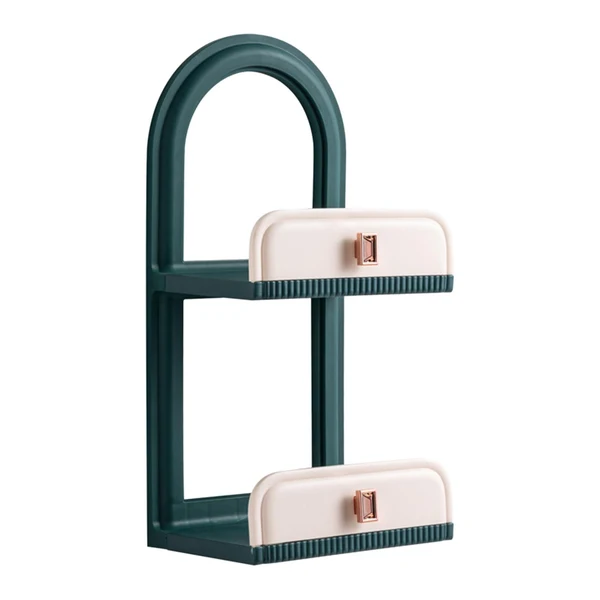 Fashionable Maxbell Cosmetic Holder Storage Shelf Makeup Display Rack for Kitchen Cupboard Dark Green User-Friendly