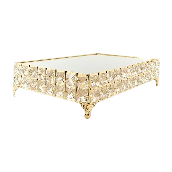 Relaxed Maxbell Decorative Vanity Tray Entrance Fruit Organizer Dish Serving Tray Cake Stand Square 22.5x33.5x8cm Top-Quality