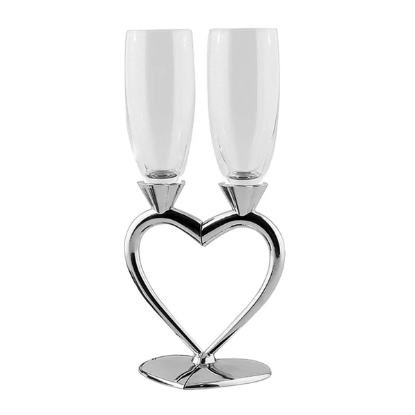 Carefully Designed Maxbell Drinks Cup Heart Shaped Glass Cups for Daily Holiday Gifts Argent Casual