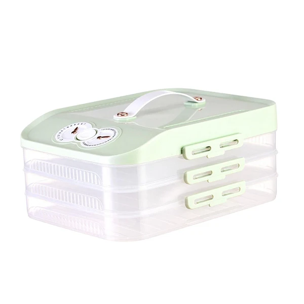 Exclusive Maxbell Frozen Dumpling Box Dumpling Organizer Bins for Restaurant Kitchen Home Green Smart